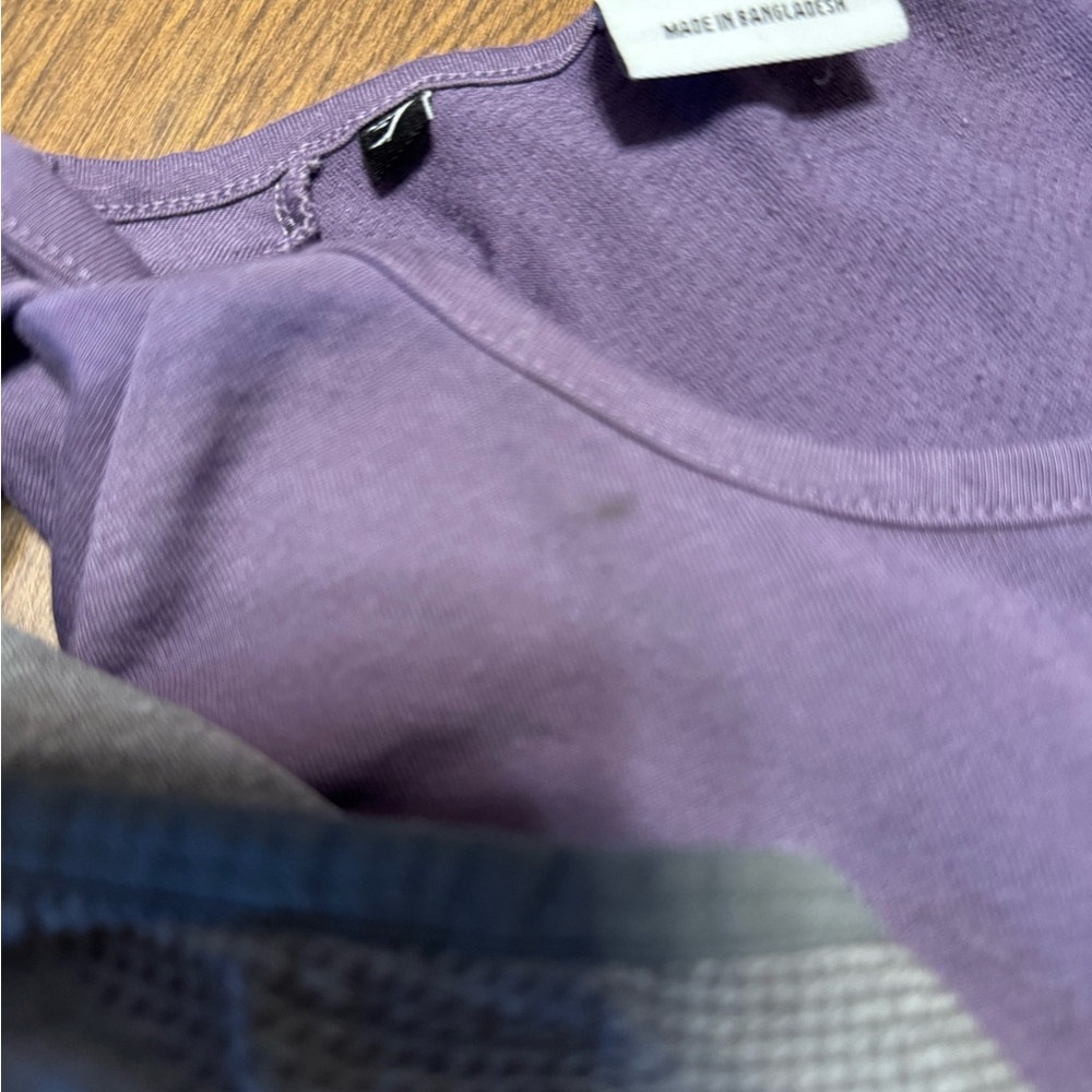 Gray Sports Bra and Purple long sleeve T-Shirt - Picture 3 of 3